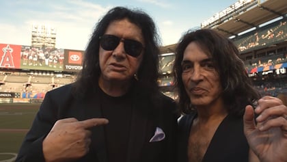 KISS Shares Official Video Recap Of PAUL STANLEY And GENE SIMMONS's Return To Anaheim For ANGELS' Ceremonial First Pitch