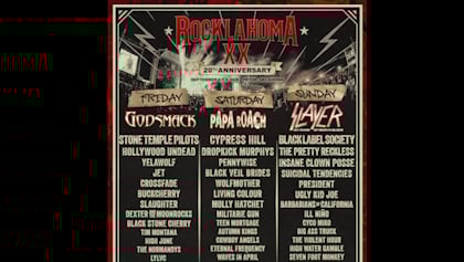 SLAYER, GODSMACK And PAPA ROACH To Headline 2026 ROCKLAHOMA Festival